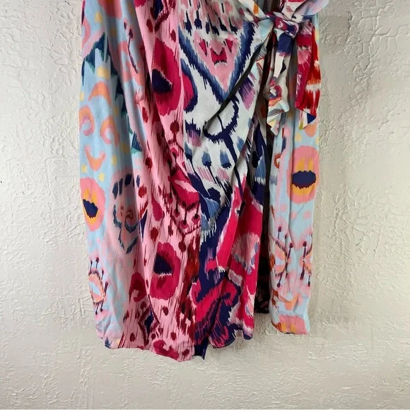 Farm Rio Crepe Boboikat Mini Wrap Mini Dress in Multi - Picture 7 of 13